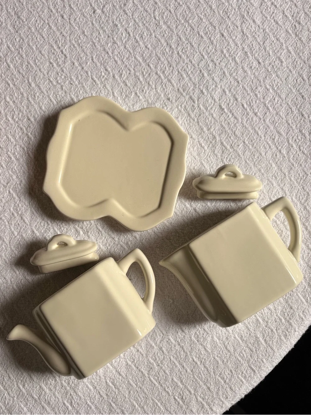 RESTORATION HARDWARE: Le Thé Pour Deux (“Tea For Two”) White Porcelain Tea Set